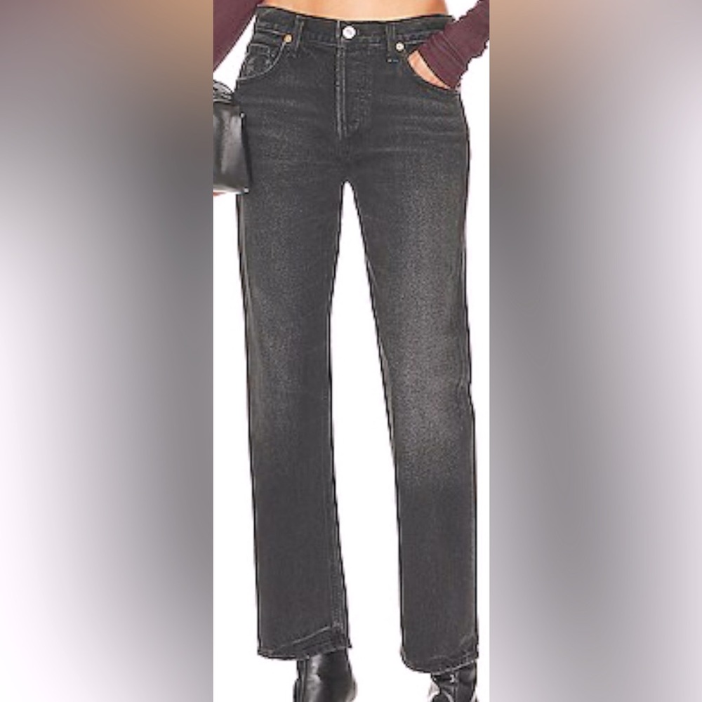 Citizens Of Humanity Straight Leg Jeans in Washed Black